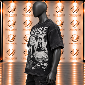OEM Custom Vintage Washed Screen Printed <b>T</b> <b>Shirt</b> Men Oversized Heavyweight Cotton OEM Print Tees Streetwear Boxy Fit Tee - Product Image 4
