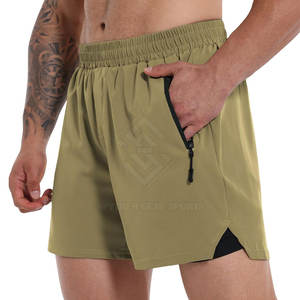 High Quality Best Selling Men Double <b>Layer</b> Shorts Solid Pattern Quick Dry Breathable Eco-Friendly Casual Use - Product Image 3