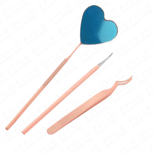 Ensemble de miroirs pour extensions de cils en acier inoxydable en forme de cœur avec pinces à pointe fine, outil de beauté pour une application précise des cils - Product Image 5