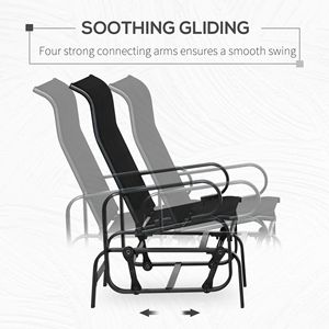 Dondolo da Esterno Nero Leggero con Braccioli Oscillanti per il Relax - Product Image 4