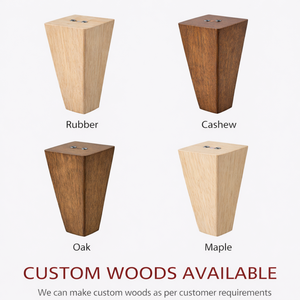 Pieds de canapé coniques en bois massif de qualité supérieure, pieds de canapé carrés en bois, pièces de rechange, finition noyer, quincaillerie pour meubles - Product Image 3