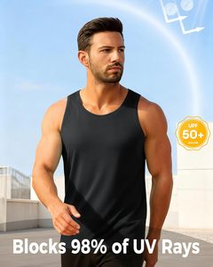 เสื้อกล้ามผู้ชายแบบไดนามิก คอกลม ผ้าสแปนเด็กซ์/โพลีเอสเตอร์เนื้อนุ่ม ระบายอากาศได้ดี แห้งเร็ว เป็นมิตรกับสิ่งแวดล้อม ให้ความเย็นสบาย ระบายอากาศได้ดี - Product Image 6