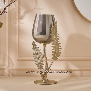 Craft India Overseas Rustic Handmade Crystal Alloy Pillar Candle Holder Glass Votive Industrial Elegant Style for Home Decor - Product Image 2