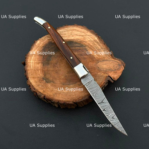 Classic French Laguiole Style Professional Hunting Clip Point Damascus Steel Pocket Knife Handmade Folding Rosewood Handle 0.5mm - Product Image 6
