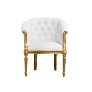 Fauteuil Inaloka en bois d'acajou de haute qualité avec finition dorée et belles sculptures pour l'intérieur - Product Image 1