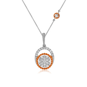18K White Gold Lab Grown Diamond Pendant with Brilliant Cut Diamonds Women's Luxury Everyday Wear Jewelry <b>Charm</b> - Product Image 1