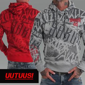 Sudadera con capucha para hombre, diseño a cuadros, material súper grueso, estilo urbano, estampado en serigrafía, color rojo desgastado. - Product Image 2