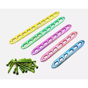 Titanium 2.7mm LCP Straight Plate <b>Set</b> 6H–10H with 50 <b>Screws</b> Veterinary - Product Image 1