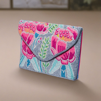 Nouveau Sac à Main Tendance 2025 Fait Main avec Franges Perlées, Couleur et Taille Personnalisables, Broderie Imprimée en Letterpress, Lavable, Fermeture Éclair, Doux et Personnalisé