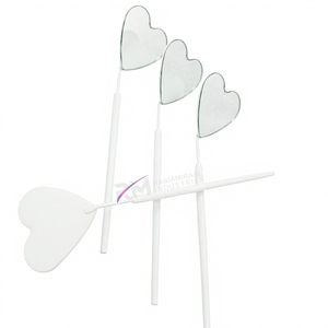 Miroir professionnel pour extensions de cils, forme cœur, blanc, revêtement poudré, miroir pour cils - Product Image 4