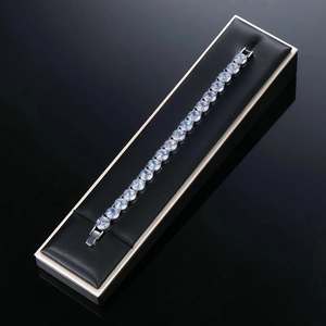Pulsera de tenis de moissanita de plata 925 chapada en oro blanco con corte brillante y engaste de garra, joyería unisex certificada para bodas - Product Image 2