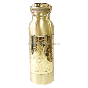 <b>Copper</b> <b>Bottle</b> With Engraving Polish Finished Indian Hand Made Health Benefits Pure <b>Copper</b> <b>Drinking</b> Water <b>Bottle</b> - Product Image 1