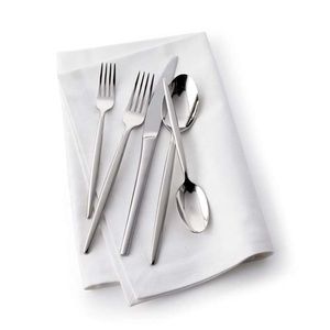 Couteau et fourchette en acier inoxydable poli miroir argenté, poignée simple, cadeau promotionnel, Support d'hôtel, Logo personnalisé, couverts portables - Product Image 2