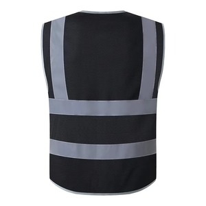 Chaleco de Trabajo Reflectante para Hombre con Bolsillos, Cierre de Cremallera, Transpirable, de Poliéster, con Logotipo Personalizado, Cuello en V, Informal - Product Image 4
