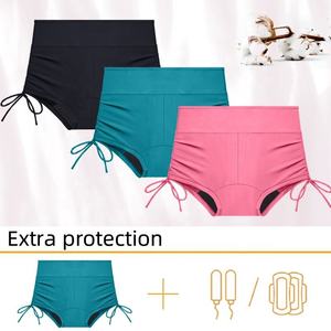 กางเกงขาสั้นออกกำลังกายเอวสูงสำหรับผู้หญิง ระบายอากาศ แห้งเร็ว สไตล์ลำลอง มีเชือกผูก กระชับรูปร่าง โลโก้สุดฮิต ผ้าไนลอน/สแปนเด็กซ์ ไซส์ XS - Product Image 5