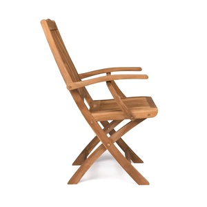Sillón Plegable de Teca para Exteriores, Diseño Moderno, Patas Tipo Sable, Madera Sólida, Asiento Ecológico, Cómodo y Portátil, Muebles para Parque - Product Image 3