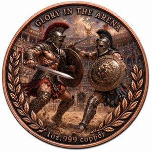 Pièce de monnaie de gladiateur romain personnalisée en cuivre fin .999 de 1 oz, Art de la <span class=keywords><strong>Rome</strong></span> antique, Médaille de collection - Product Image 5