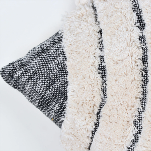 Hand Tufted Texture Boho Black and Ivory <b>Cushion</b> <b>Cover</b> Handmade Decorative Pillow Case for Sofa Bedroom Living Room Home Decor - Product Image 3
