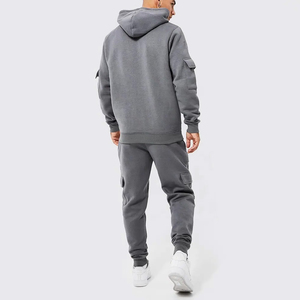 Chándal con capucha y bolsillos de alta calidad para hombre con logotipo personalizado, conjunto de chándal informal para hombre - Product Image 2
