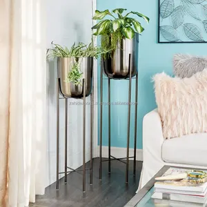 Mesa Consola de Metal de Lujo con Recubrimiento Dorado, Hecha a Mano, Calidad de Exportación, Estilo Clásico, Modelo ZE-3195L, Capacidad para 14 Macetas, 8 kg, Fabricada por Zahid - Product Image 2