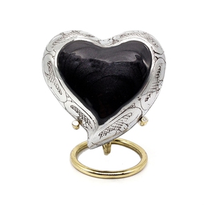 Engraved Aluminium Heart <b>Keepsake</b> Urn Pink Pearl Enamel Small Funeral Cremation Urns <b>for</b> Human <b>Ashes</b> - Product Image 5