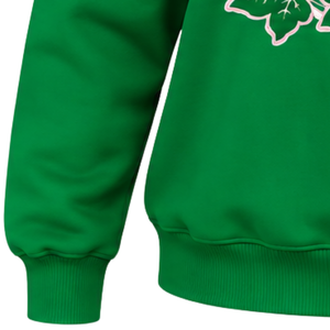 Sudadera Moderna Verde con Cuello Alto para Mujer, Bordado Personalizado con Letras Rosas, Suave y Cómoda, para Eventos de Hermandades - Product Image 3