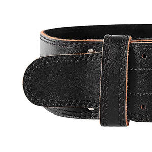 Ceinture de musculation réglable noire en cuir véritable haute performance pour entraînement fitness et sport - Product Image 5