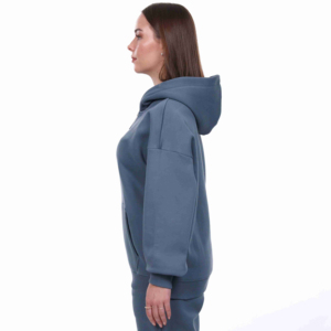 Sweat à capuche oversize pour femme de haute qualité, personnalisable, avec fermeture éclair intégrale sur le devant, en polaire douce, respirant, écologique, 100% coton, automne-hiver, OEM - Product Image 3