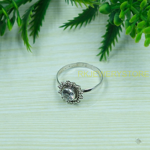 แหวนพลอยบลูโทปาซ แหวนเงินแท้ 925 แหวนหินสีฟ้า แหวนหมั้นสำหรับผู้หญิง ของขวัญคริสต์มาส เครื่องประดับสำหรับ - Product Image 3