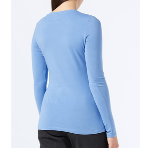 New Women's Purple <b>Raglan</b> Sleeve Long Sleeve Knitted T-Shirt Crew Neck Casual Solid Color Breathable Spandex Cotton Blend <b>Top</b> - Product Image 5