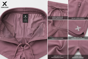 Shorts de course et de sport pour femmes X Sports City, vêtements de sport respirants en maille avec cordon de serrage à la taille, coupe régulière, OEM polyester/spandex - Product Image 5