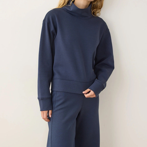 Custom Printed Front <b>Women</b> Mock Neck Sweatshirt Oversized Pullover Long Sleeve Fleece Warm Casual Streetwear Winter Fashion - Product Image 1