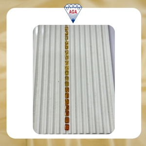 Extremely Hot Natural Yellow <b>Citrine</b> Emerald Cut 25 Piece Set 23.30 Carat 7x5mm Madagascar Loose Gemstones for Tennis Bracelet - Product Image 2