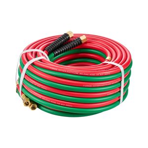 Tubo per ossigeno e acetilene da 1/4 di pollice x 50 piedi, con raccordo 9/16'' 18 B, torcia per saldatura e taglio di grado T, doppio tubo 300 PSI per saldatura e brasatura - Product Image 4