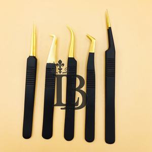 Pinces à épiler pour extensions de cils, pinces à épiler pour cils de vison, pinces à épiler pour extensions de cils, acier inoxydable, offre de logo personnalisé, pointe fine - Product Image 1