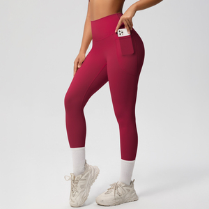 Women's Full-Length Capri Buttery Soft Yoga Pants High-Waisted <b>Leggings</b> <b>with</b> Elastic Waist Closure and <b>Pockets</b> - Product Image 1