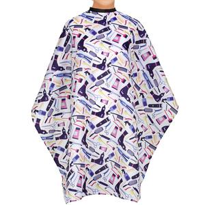 Vente en gros de capes de barbier personnalisées en polyester imperméable, sublimation, salon de coiffure, coupe de cheveux, fermeture à pression réglable, noir - Product Image 1