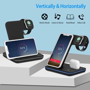 Chargeur sans fil 3-en-1, station de charge rapide 15W pour iWatch Series 5/4/3/2/1, support de charge pratique et support - Product Image 2