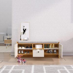 Zapatero de Madera con 2 Puertas y Cajón, Mueble Zapatero de Madera Sintética con Puerta, Resistente a la Humedad y a las Termitas - Product Image 2