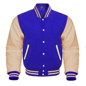 Chaqueta Varsity de Lana Melton para Hombre, Mangas de Cuero, Mezcla de Tela de Lona, Chaqueta Letterman Personalizada al por Mayor - Product Image 5