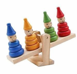 Báscula de equilibrio de madera colorida de calidad genuina con formas redondas, madera natural de la India, exportador a precio de mayoreo. - Product Image 1