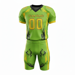 Uniforme de Fútbol Americano Sublimado Personalizado, Transpirable, Conjunto de Camiseta y Pantalones Cortos, Logotipo Frontal, 100% Poliéster Antibacteriano - Product Image 2