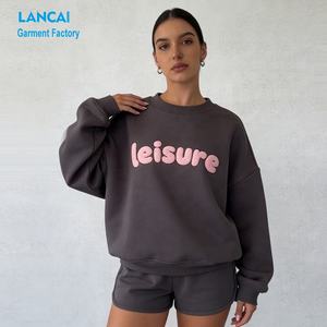 Sudadera Personalizada con Logotipo Bordado de Alta Calidad, Sudadera Holgada de Algodón Cómodo para Mujer - Product Image 1