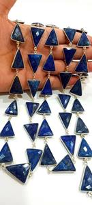 Chaîne de connecteurs en lapis-lazuli naturel, taille trillian, 15x20mm, vendue au mètre - Product Image 3