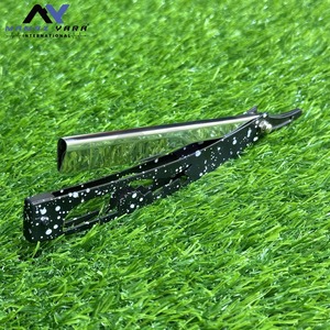 Nouvelle Arrivée Rasoir Droit Professionnel à Verrou Coulissant pour Barbier, Manche Imprimé Moustache Élégant, Lame en Acier Inoxydable, Shavette Pliante - Product Image 3