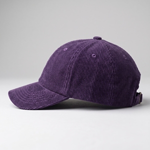 Corduroy Blank Solid <b>Purple</b> Corduroy Six Panel Unstructured Curved Brim Dad <b>Hat</b> Baseball Cap Retro Winter Streetwear B2B Bulk - Product Image 2