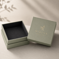 Boîte cadeau de luxe en carton rigide avec couvercle et base, personnalisable avec logo, dorure à chaud, revêtement UV et pelliculage mat, écologique, pour bijoux