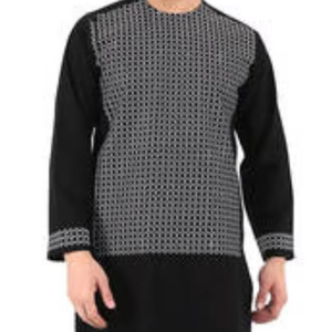 Vestidos afganos blancos impecables para hombre con elegantes diseños tradicionales de bordado blanco sobre blanco en el pecho y el cuello para el verano. - Product Image 3