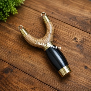 Tirachinas de Madera de Roble Pulida Hecha a Mano con Empuñadura de Cuerno Negro, Estilo Antiguo Feng Shui, Herramienta de Caza Potente para Juegos al Aire Libre para Adultos - Product Image 5