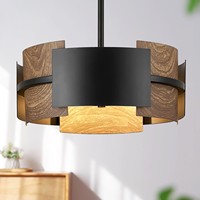 Lustre rectangulaire artisanal Aqdus Saleem en bois de zèbre, éco-responsable et durable, avec cadre en noyer noir, pour la décoration intérieure |
